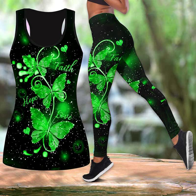 Butterfly - Komfortables Schmetterling Tank Top & Leggings Set