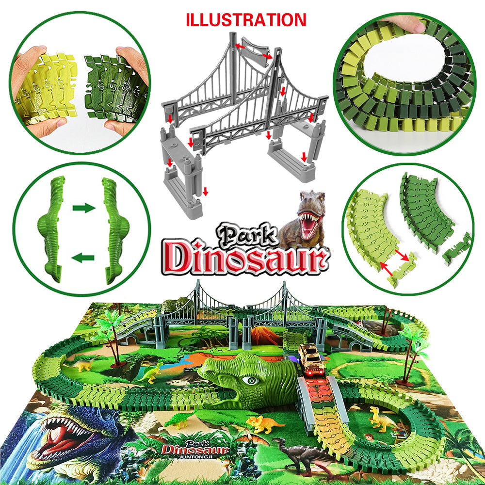DinoLand™ - Eisenbahnschienen-Set mit Spielmatte