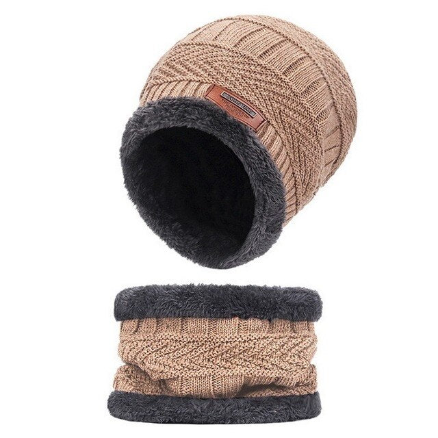 Windbreak - Warme Strickmütze mit Fleece-Schal (1+1 GRATIS)