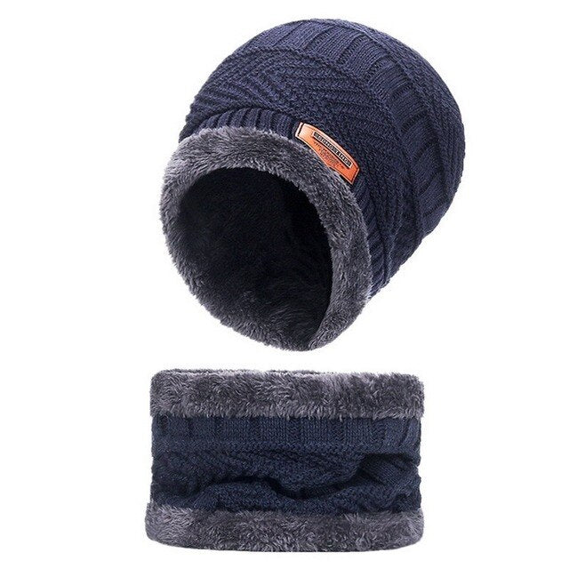 Windbreak - Warme Strickmütze mit Fleece-Schal (1+1 GRATIS)