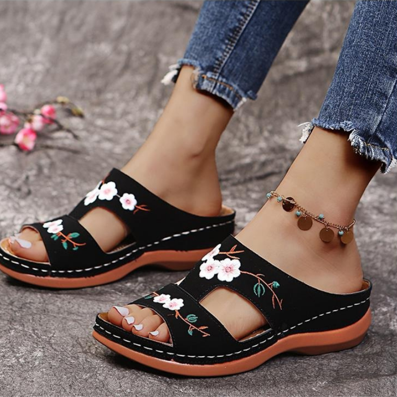 Elegante Blumen-Sandalen für Damen