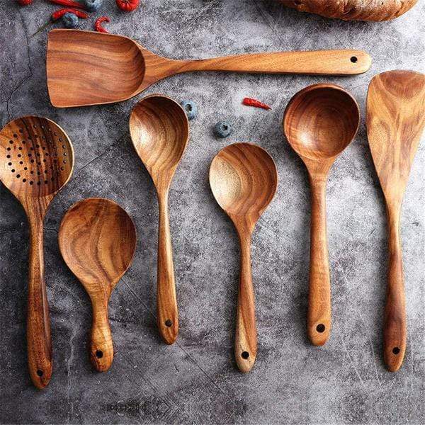 Hochwertiges Küchen-Utensilien Set aus Holz