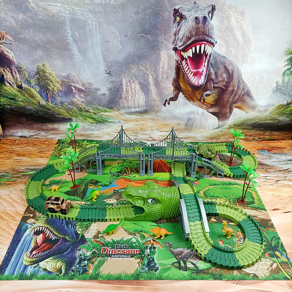 DinoLand™ - Eisenbahnschienen-Set mit Spielmatte