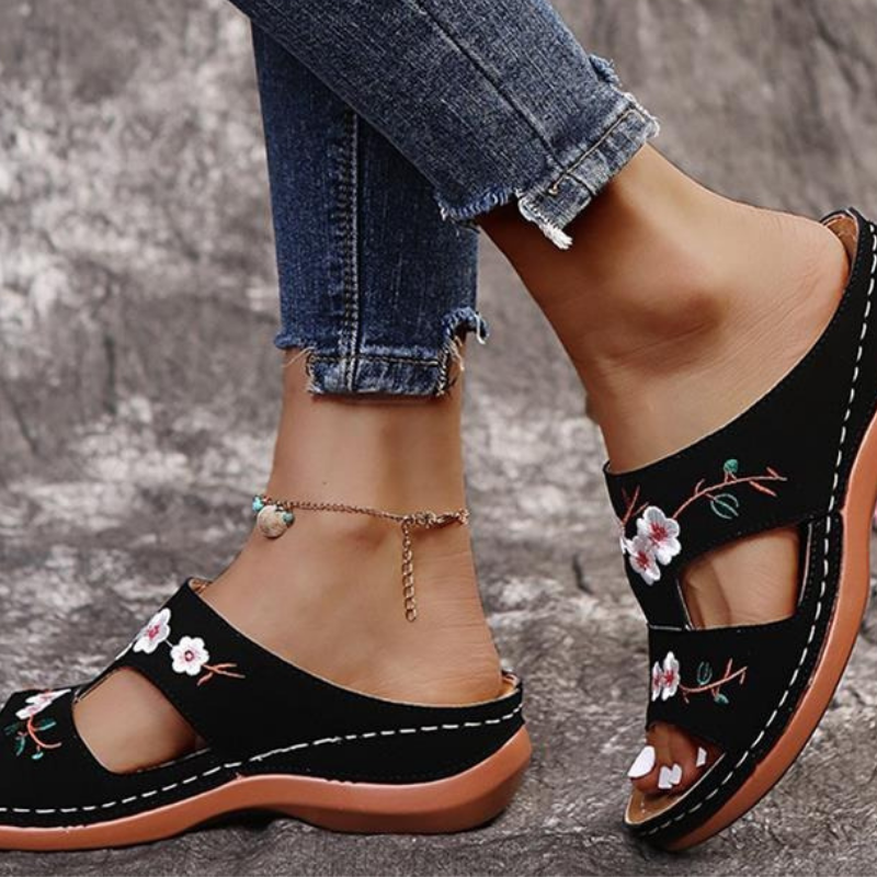 Elegante Blumen-Sandalen für Damen