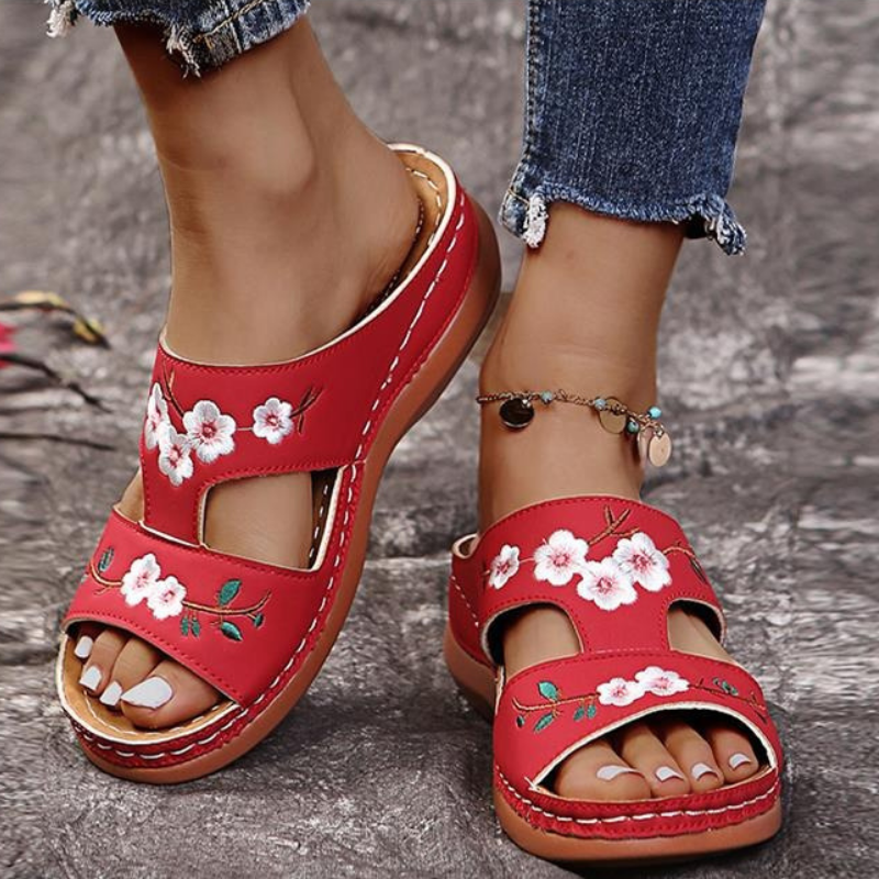 Elegante Blumen-Sandalen für Damen