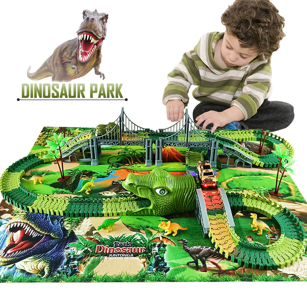 DinoLand™ - Eisenbahnschienen-Set mit Spielmatte