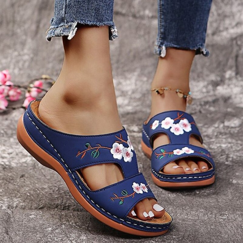 Elegante Blumen-Sandalen für Damen