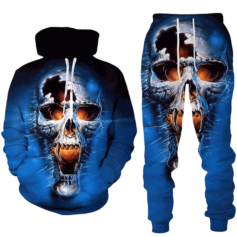 Skullz - Komfortabler Schädel Muster Jogginganzug