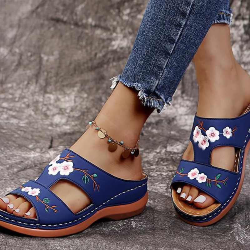 Elegante Blumen-Sandalen für Damen
