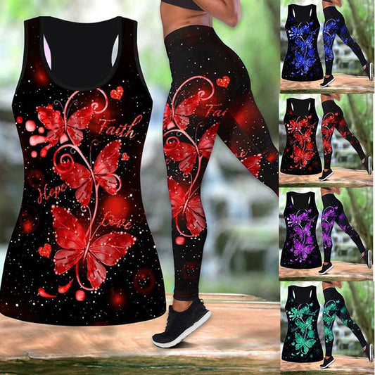 Butterfly - Komfortables Schmetterling Tank Top & Leggings Set