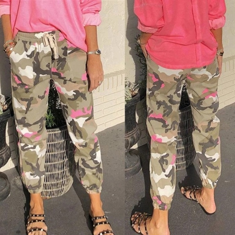 Lockere Camouflage Cargo Hose für Damen