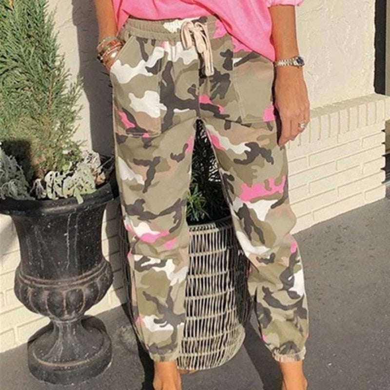 Lockere Camouflage Cargo Hose für Damen