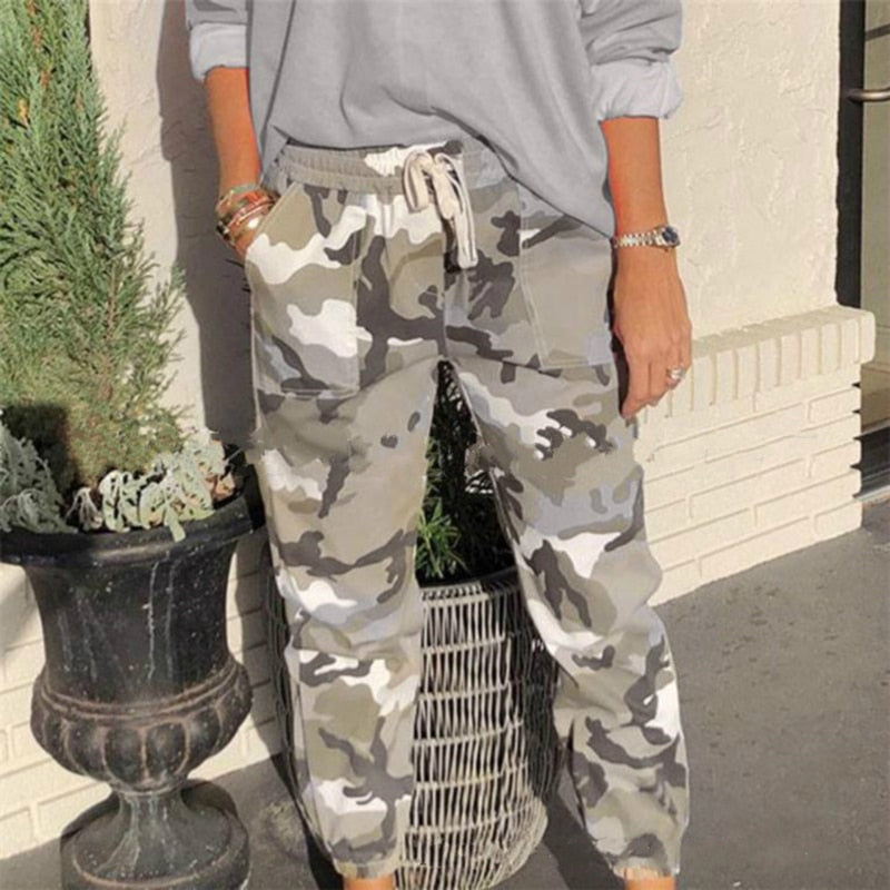 Lockere Camouflage Cargo Hose für Damen