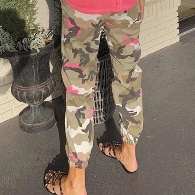 Lockere Camouflage Cargo Hose für Damen