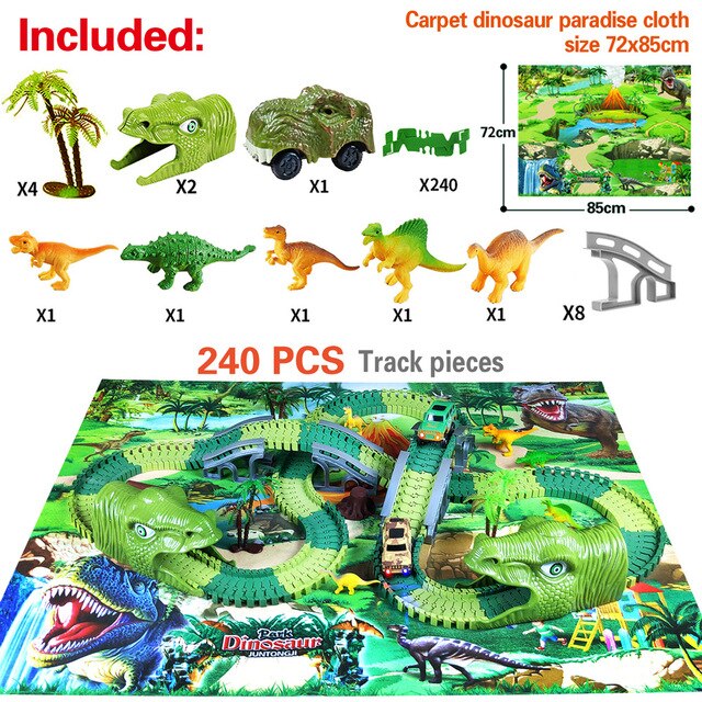 DinoLand™ - Eisenbahnschienen-Set mit Spielmatte