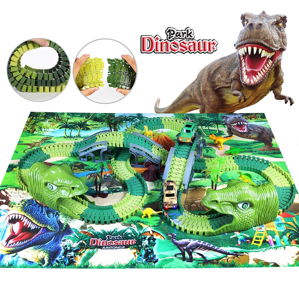 DinoLand™ - Eisenbahnschienen-Set mit Spielmatte