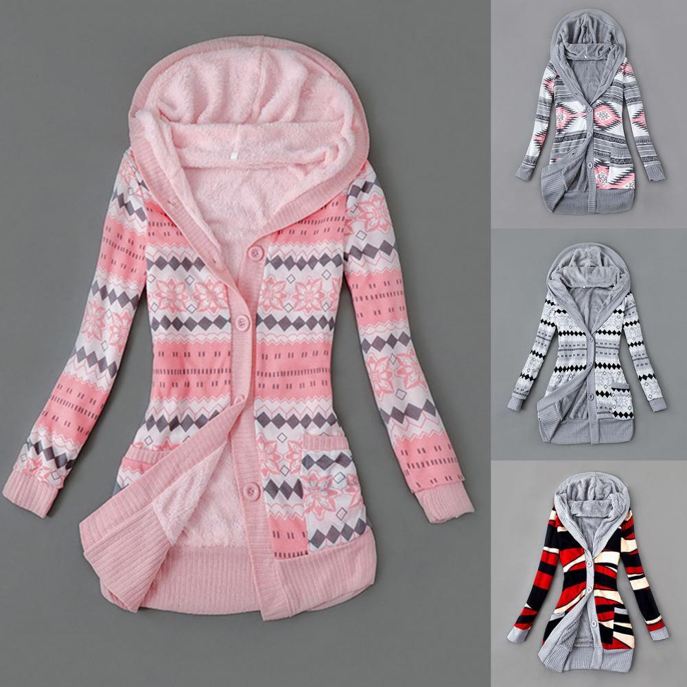 Damen Strickjacke mit Fleece Fütterung