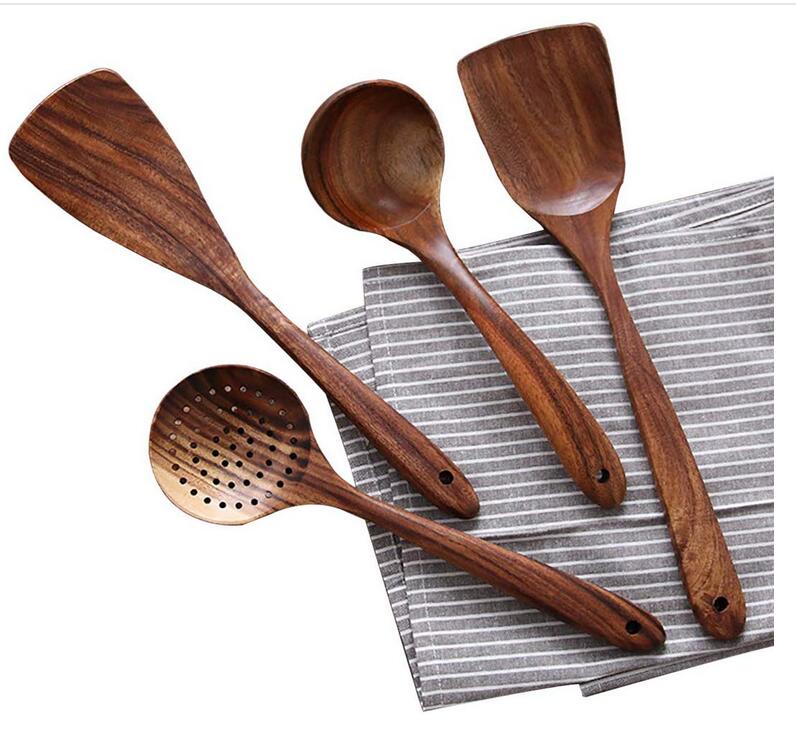 Hochwertiges Küchen-Utensilien Set aus Holz