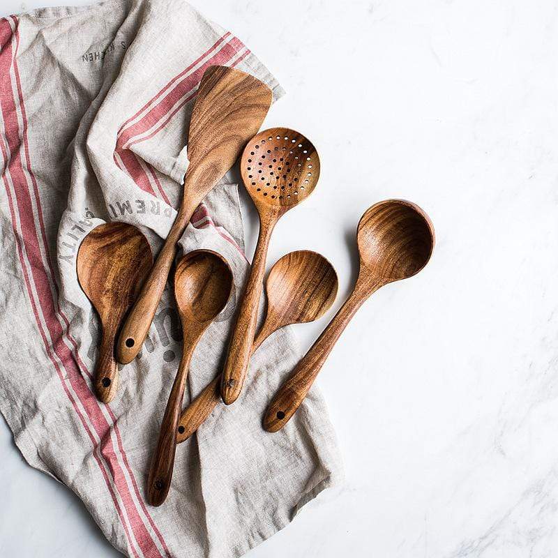Hochwertiges Küchen-Utensilien Set aus Holz