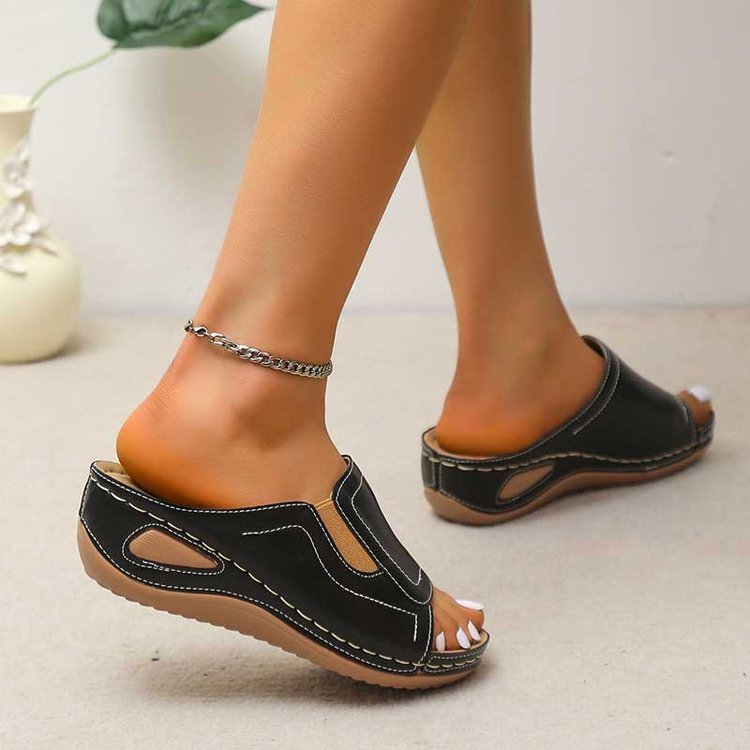 Leder Sommer Sandalen für Frauen