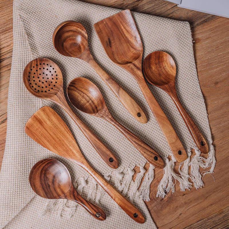 Hochwertiges Küchen-Utensilien Set aus Holz