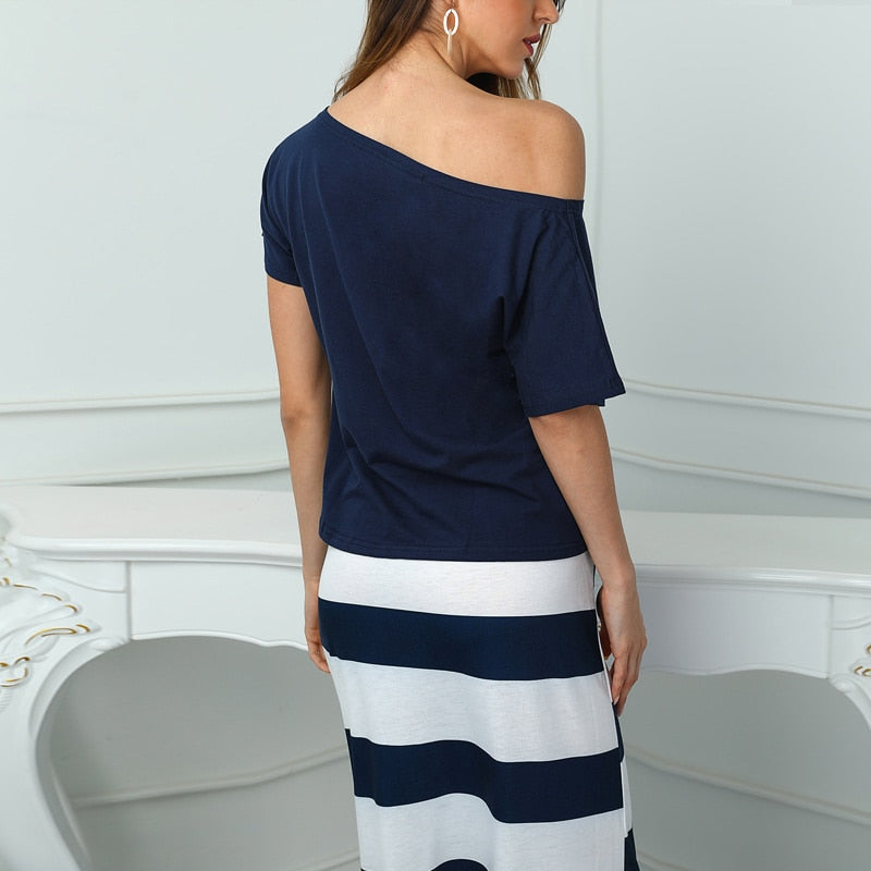 Mari- Komfortables Shirt & Maxi Rock 2-Teiler Set