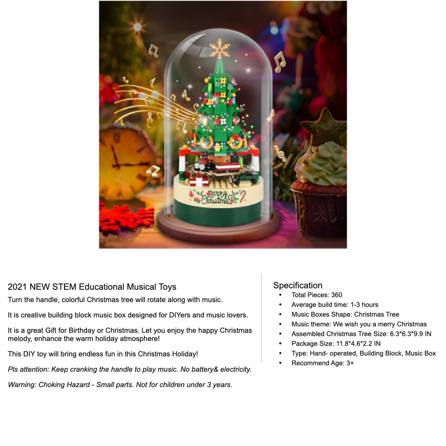 Weihnachtsbaum Baukasten für Kinder (360 Teile)