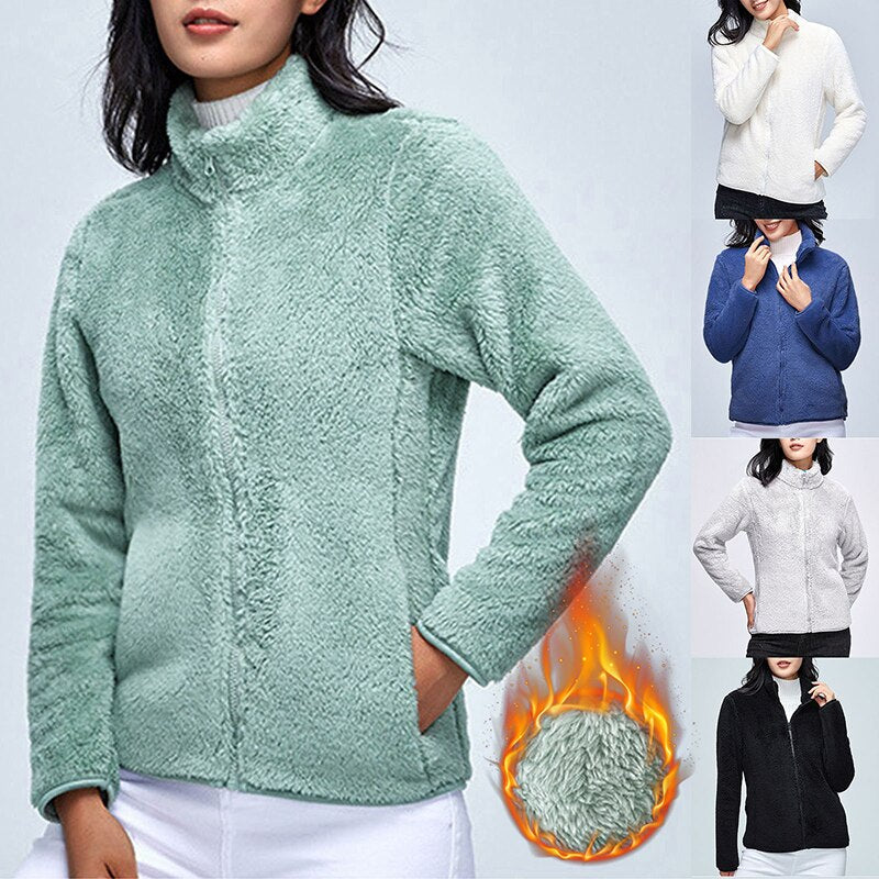Haily - Kuschelige und Warme Teddy Fleece Jacke