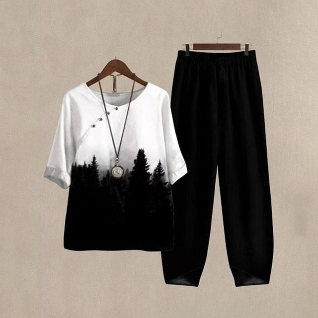 Brigitte - Komfortables Sommer Set (Hose + Oberteil)