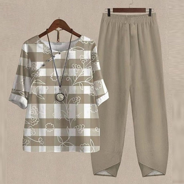 Brigitte - Komfortables Sommer Set (Hose + Oberteil)