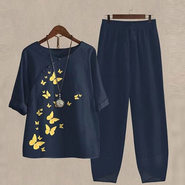 Brigitte - Komfortables Sommer Set (Hose + Oberteil)