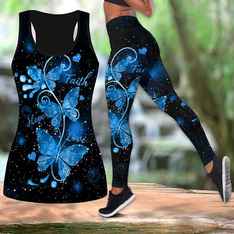 Butterfly - Komfortables Schmetterling Tank Top & Leggings Set