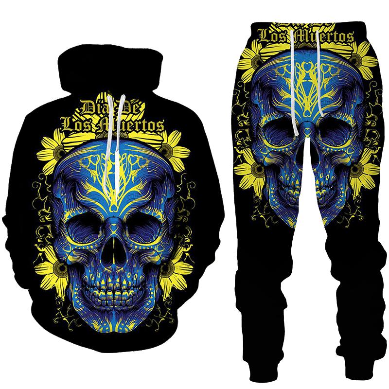 Skullz - Komfortabler Schädel Muster Jogginganzug