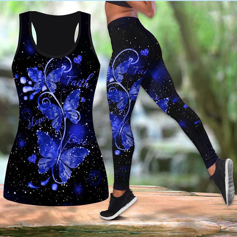 Butterfly - Komfortables Schmetterling Tank Top & Leggings Set