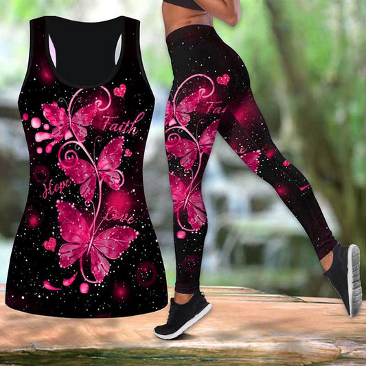 Butterfly - Komfortables Schmetterling Tank Top & Leggings Set