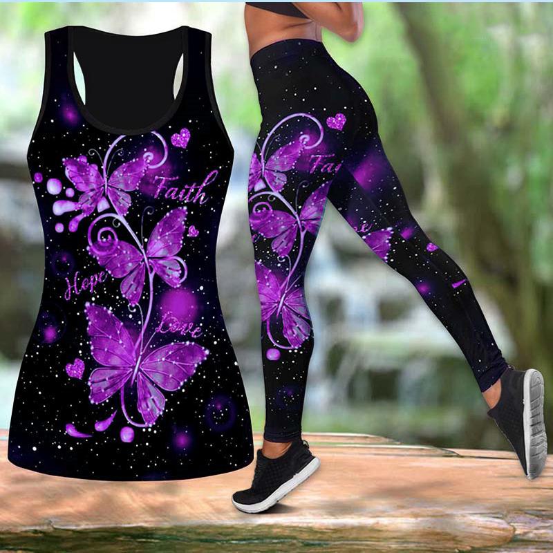 Butterfly - Komfortables Schmetterling Tank Top & Leggings Set