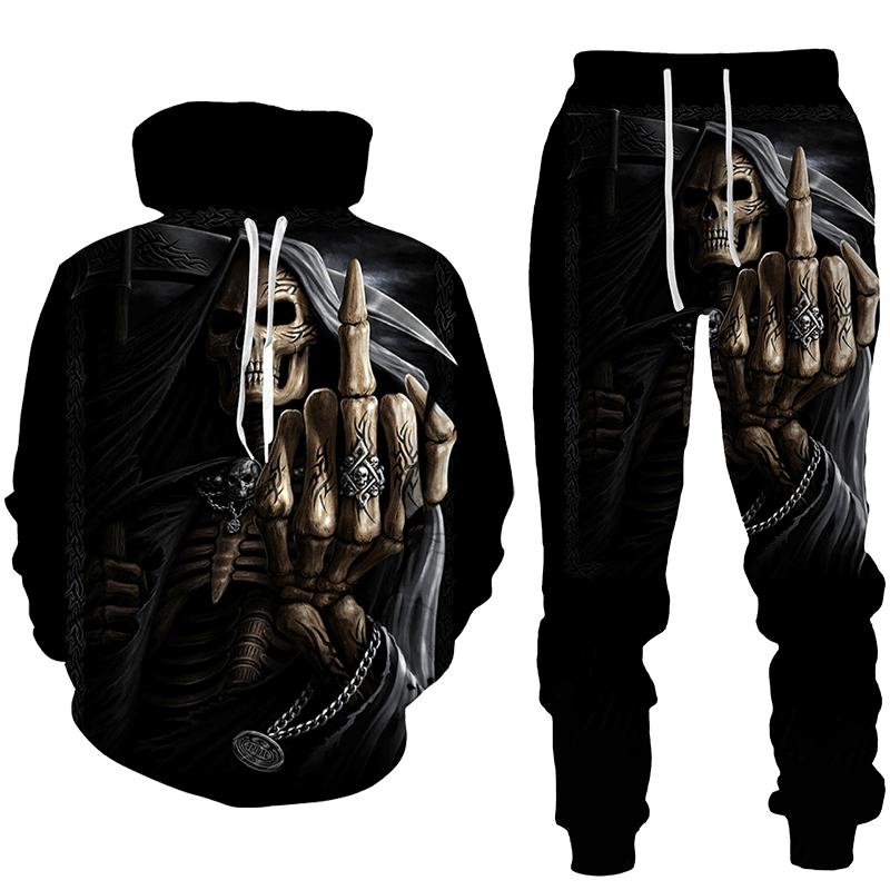 Skullz - Komfortabler Schädel Muster Jogginganzug