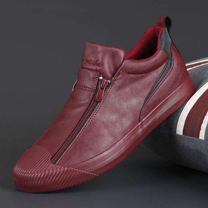 Herren Lederschuhe mit Reißverschluss