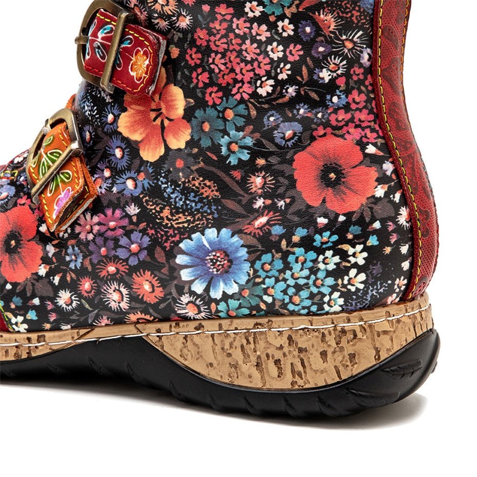 Elea™ - Retro Damen Stiefel mit Metallschnalle
