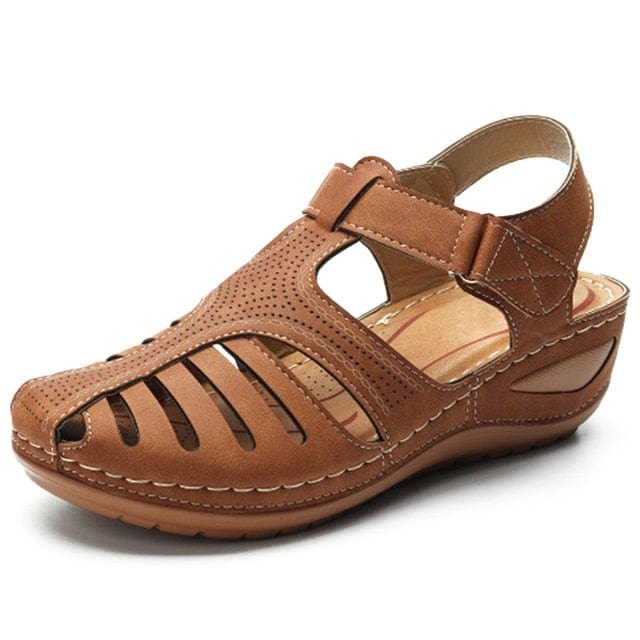 Freizeit Leder Sandalen für Damen