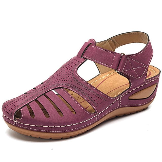 Freizeit Leder Sandalen für Damen