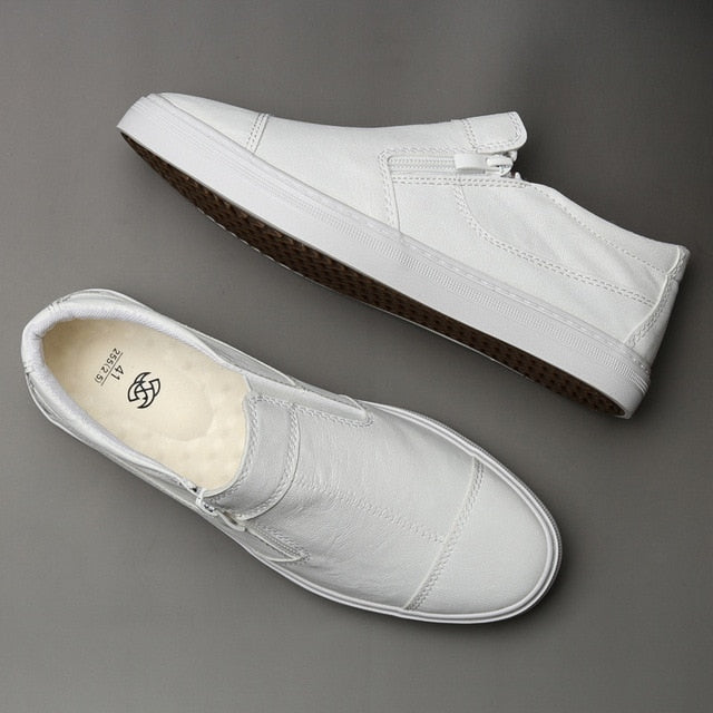 Herren Lederschuhe mit Reißverschluss