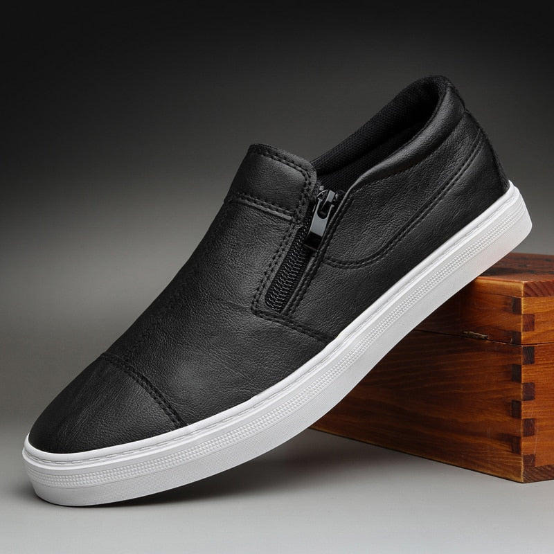 Herren Lederschuhe mit Reißverschluss