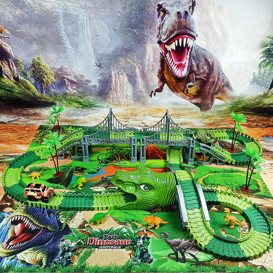 DinoLand™ - Eisenbahnschienen-Set mit Spielmatte