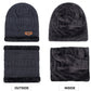 Windbreak - Warme Strickmütze mit Fleece-Schal (1+1 GRATIS)