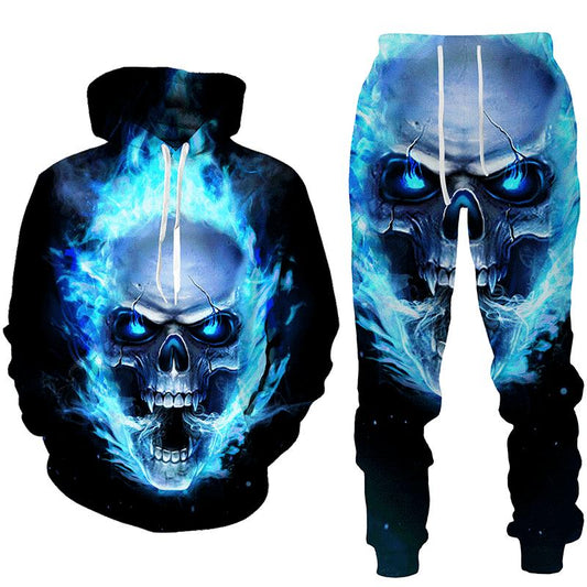 Skullz - Komfortabler Schädel Muster Jogginganzug