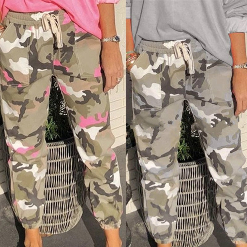 Lockere Camouflage Cargo Hose für Damen