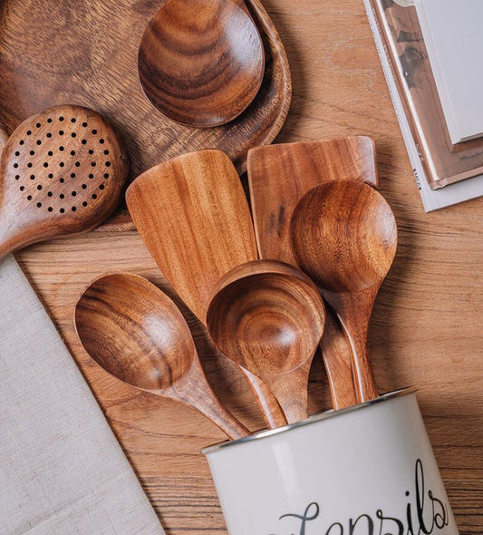 Hochwertiges Küchen-Utensilien Set aus Holz