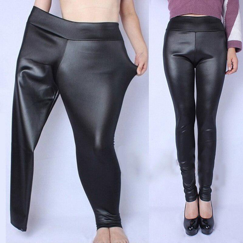 Warme und Dehnbare Kunstleder Leggings für Frauen